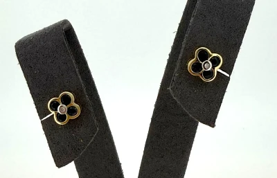 0.74ct Sapphire & 0.02ct Diamond Stud Earrings 9ct Gold 1.5g