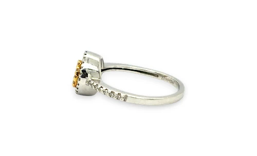 0.17ct Natural Diamond & 18ct Rose/White Gold Dress Ring 3.96g