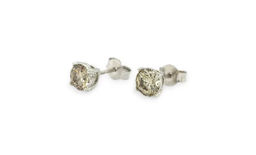 1.46ct Natural Diamond & 9ct White Gold 6.2mm Illusion Set Stud Earrings 1.4g