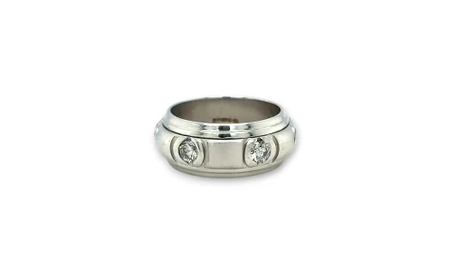 0.60ct Natural Diamond & 18ct White Gold 9mm Spinner Band 13.0g