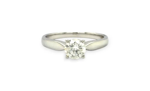 1.00ct Natural Diamond Solitaire & Wedding Band SET- 18ct White Gold 5.8g