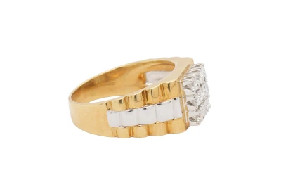 0.50ct Natural Diamond & 18ct Gold Rolex Style Ring 9.14g
