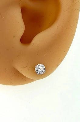 0.50ct Lab Grown Diamond & 9ct White Gold Solitaire Stud Earrings