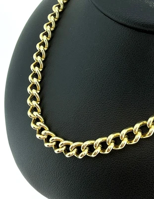 9ct Gold 6.1mm Deep Linked Curb Chain 22 Inch 19.7g