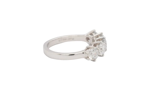 2.01ct Platinum & 5 Stone Lab Grown Diamond Ring 5.9g Size: M