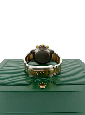 Rolex 40mm Daytona "Black Dial" 18ct Gold & Stainless Steel 2010 Box and Papers