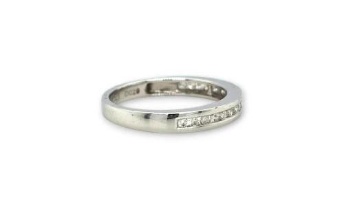 0.29ct Natural Diamond & 18ct White Gold 3.2mm Eternity/Wedding Band 3.4g