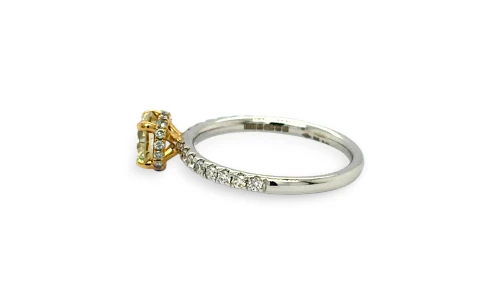1.28ct Natural Yellow/White Diamond & 18ct White Gold Solitaire Ring 2.7g