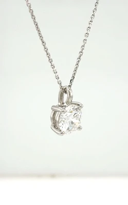 1.50ct Lag Grown Diamond & 9ct White Gold Solitaire Pendant 16/18 Inch