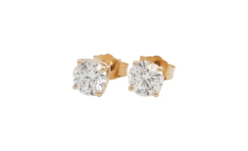 1.50ct Lab Grown Diamond & 9ct Gold Solitaire Stud Earrings
