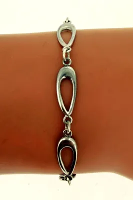 Sterling Silver Loop Link Bracelet 4.7g 7.5 Inch
