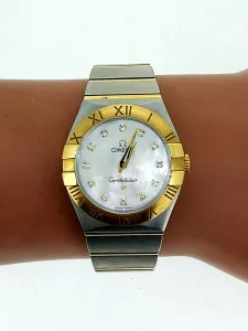 Omega Constellation 28mm - 18ct Gold & Stainless Steel- Mother of Pearl & Diamond 2019 Box & Papers