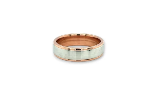 9ct Rose & White Gold 6mm Slight Court Wedding Band 7.8g