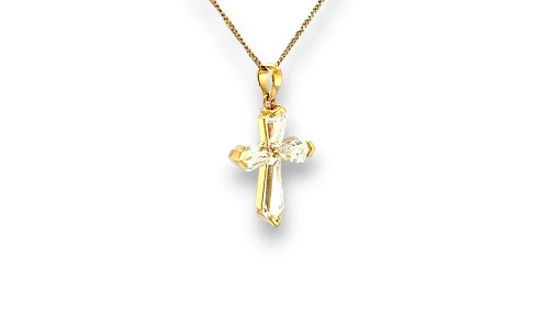 2.32ct Lab Grown Diamond & 18ct Gold Bespoke Cross Pendant 2.19g