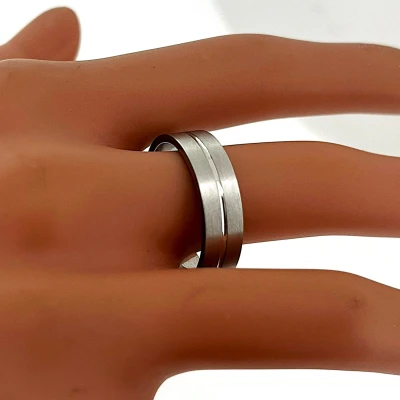 18ct White Gold 6mm Flat Court Brushed Band 10.0g