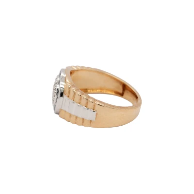 0.25ct Sapphire & 0.23ct Diamonds Gents Ring - 9ct Gold 7.4g