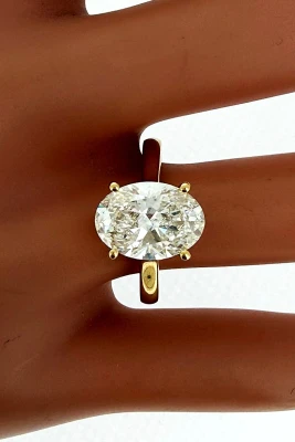3.06ct Lab Grown Diamond & 18ct Gold Solitaire 5.1g