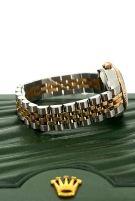 Rolex 26mm DateJust Pink Diamond Dot Dial (2015 Box & Papers) 18ct Rose Gold & Stainless Steel