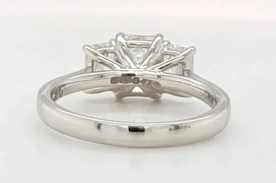 2.06ct Lab Grown Diamond & Platinum Trilogy Ring 5.7g Size M