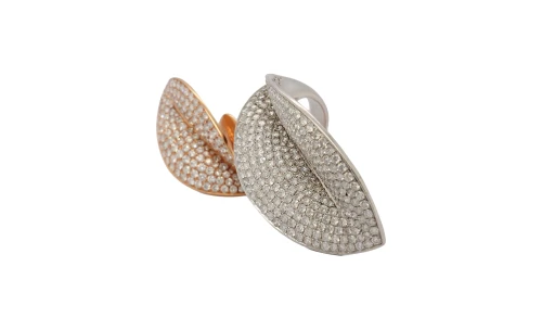 5.17ct Natural Diamond & 18ct Rose/White Gold Bespoke Leaf Ring (68.5 x 40mm) 23.14g