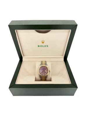 Rolex 34mm Oyster Date 18ct Gold/Stainless Steel Year 1969 AM Diamond Dial