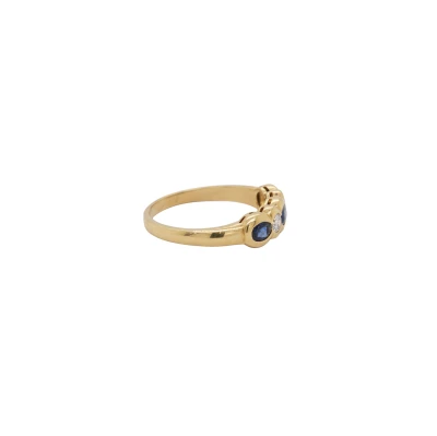 0.60ct Sapphire & 0.20ct Diamond 18ct Gold Ring 3.3g