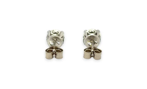 1.40ct Natural Diamond & 18ct White Gold Solitaire Stud Earrings 1.9g