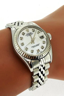 Rolex 26mm DateJust Diamond & Mother of Pearl(1998 Box & Papers)Stainless Steel