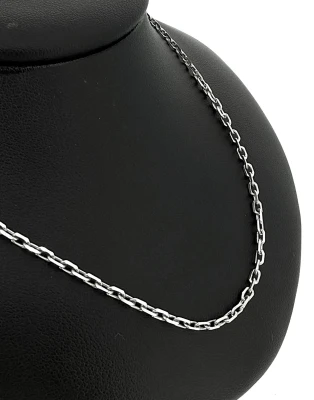 9ct White Gold 2.0mm Diamond Cut Belcher Chain 18 Inch