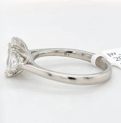 1.99ct Lab Grown Diamond & Platinum Trilogy Ring 5.6g Size M