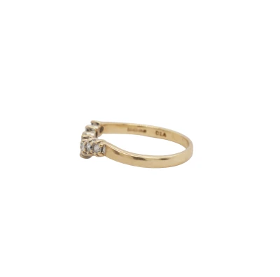 0.25ct Diamond & 9ct Gold Wishbone Ring 1.7g