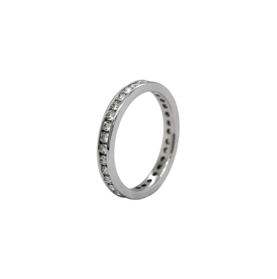 1.00ct Natural & 18ct White Gold FULL Wedding/Eternity Band 3.33g