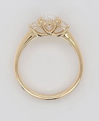 1.49ct Lab Grown Diamond & 9ct Gold Trilogy Ring 2.9g Size M