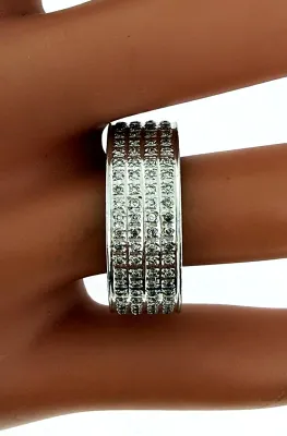 1.00ct Diamond & 18ct White Gold 8.3mm Full Band 8.9g