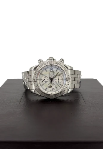 Breitling 44mm Evolution Chronograph - Stainless Steel & Mother of Pearl Dial-2010 Box & Papers Model: A11356
