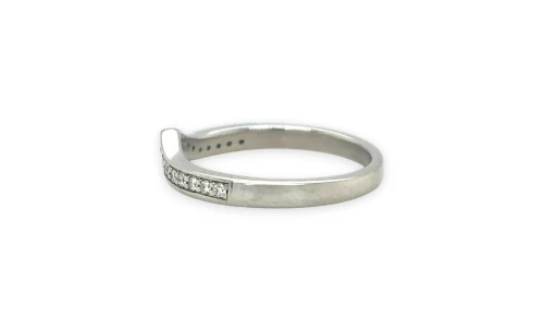 0.15ct Natural Diamond & Platinum 2.3mm Wishbone Wedding Band 3.45g