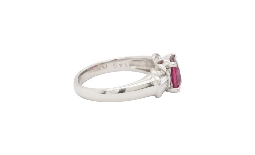 1.91ct Natural Ruby & Diamond 7.4mm Platinum Dress Ring 5.68g