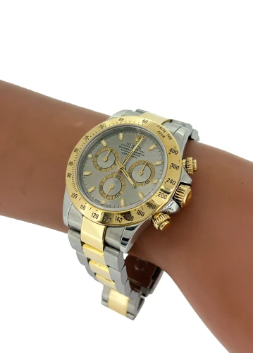 Rolex 40mm Daytona Cosmograph Slate Grey (2003 Box & Papers) 18ct Gold/Stainless Steel Model:116523