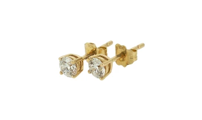 0.50ct Lab Grown Diamond & 9ct Gold Solitaire Stud Earrings