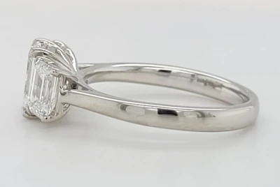 2.06ct Lab Grown Diamond & Platinum Trilogy Ring 5.7g Size M