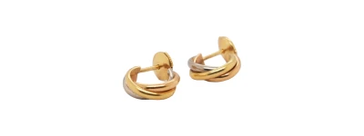 18ct Yellow/Rose & White Gold Hoop Earrings by CARTIER 5.07g