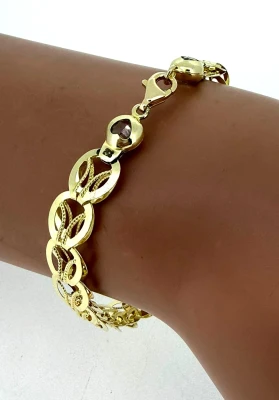 9ct Gold Fancy 8.5mm Bracelet 7.5inch