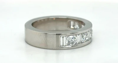 1.60ct Lab Grown & Platinum 6mm Wedding/Eternity Band 20.6g