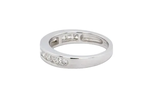 0.50ct Natural Diamond & 9ct White Gold 3.7mm Eternity/Wedding Band 2.4g