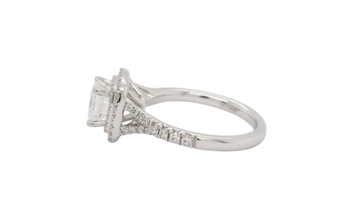 1.37ct Natural Diamond & Platinum Halo/Solitaire Ring 5.6g