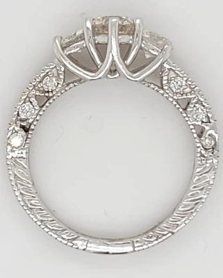 1.15ct Diamond & 14ct White Gold Trilogy Ring 3.1g