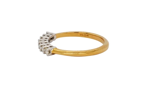 0.25ct Natural Diamond & 18ct Gold 7 Stone Eternity Ring 1.9g