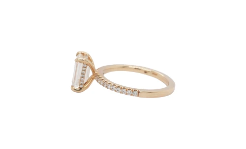 2.35ct Lab Grown Diamond & 9ct Yellow Gold Solitaire Ring ( Hidden Halo) 3.0g Size: M