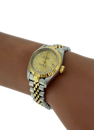 Rolex 26mm Datejust -DIAMOND 18ct Gold & Stainless Steel 1999 Box & Papers Model: 69173
