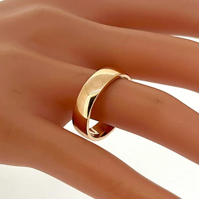 9ct Rose Gold 6mm Gents Slight |Court Wedding Band 6.7g